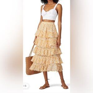 MINKPINK Lana Tiered Midi Skirt